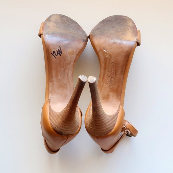 Lucky Brand Tan Open Toe Stiletto Heels / Sandals / Dress Shoes Size 7 - Picture 9 of 14